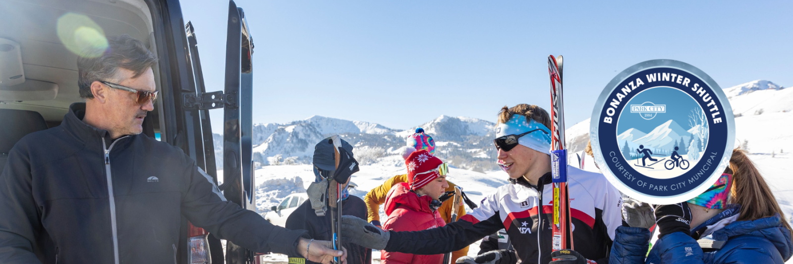 Bonanza Flat with Bonanza Winter Shuttle Logo